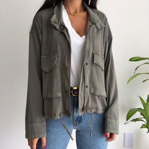 NWT Splendid Tencell green utility bomber jacket